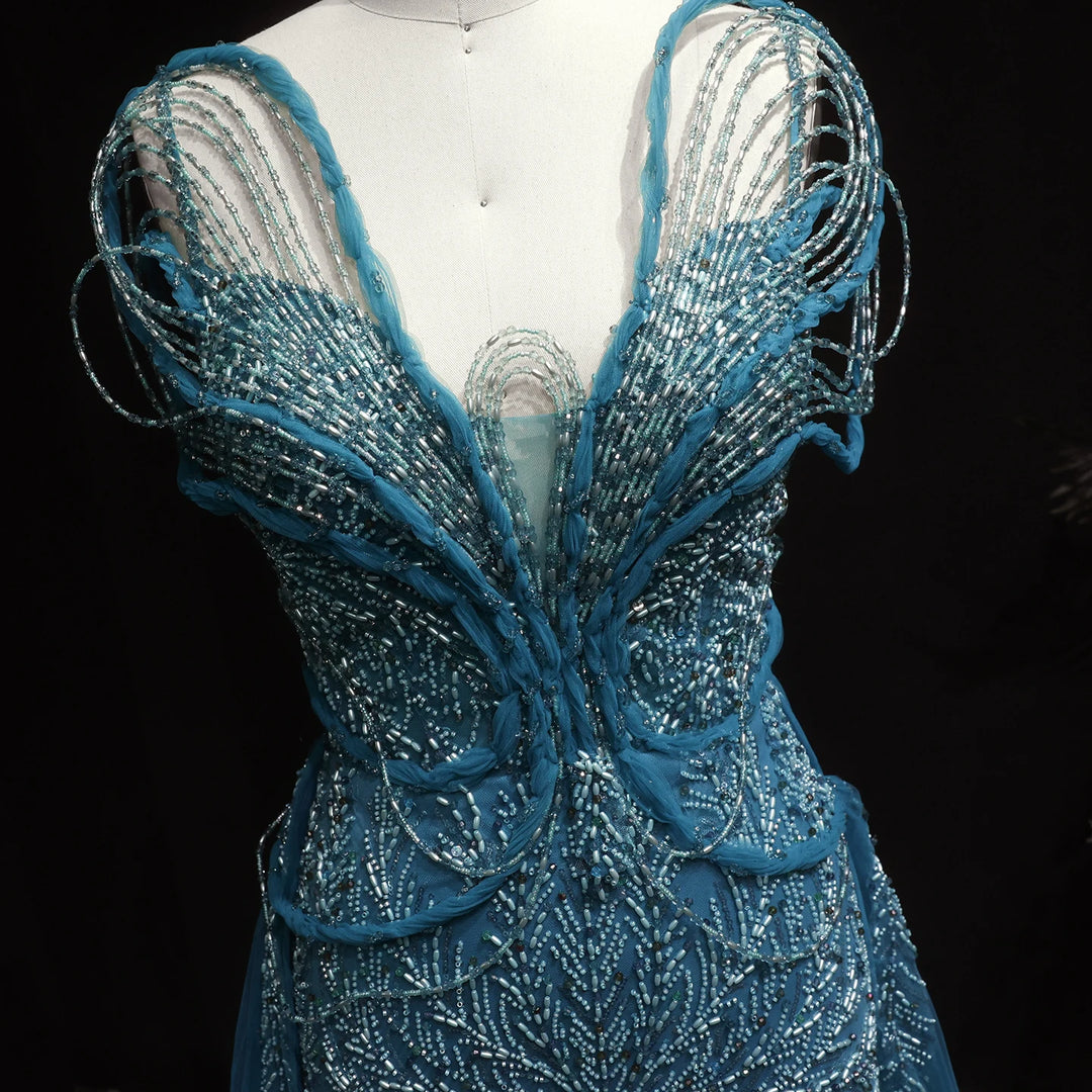 High-end Crystal Beaded Arabic Gown