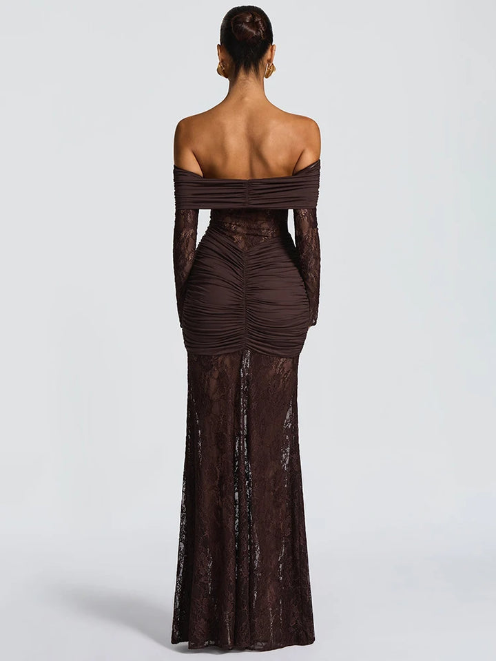 Beauteous See Through Strapless Maxi Dress
