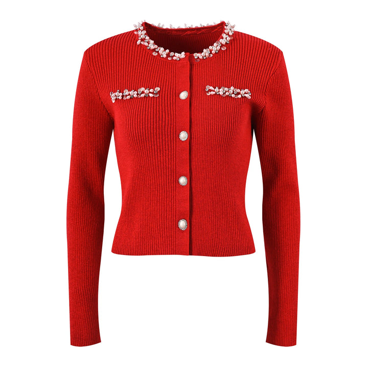 Stylish Round Neck Knitted Cardigan