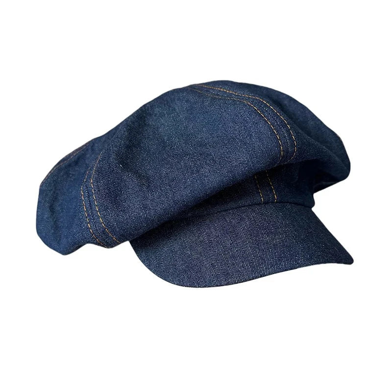 Classic Houndstooth Octagonal Beret Hat