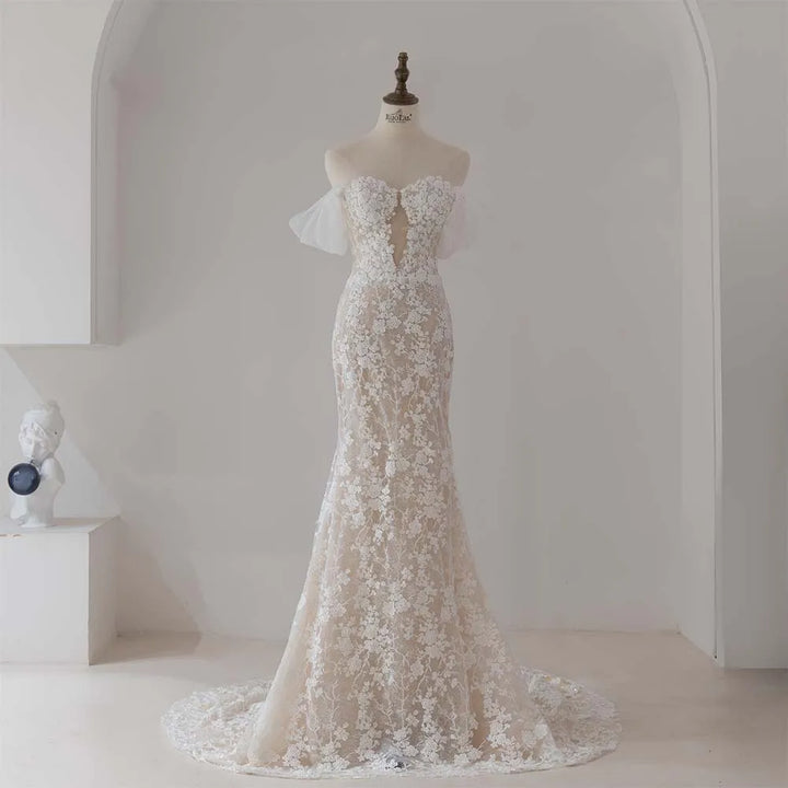 Regal Scoop Lace-Up Bridal Gown