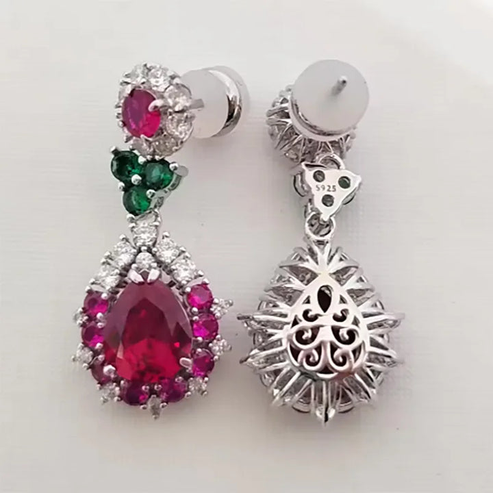 Delicate High Carbon Ruby Earrings