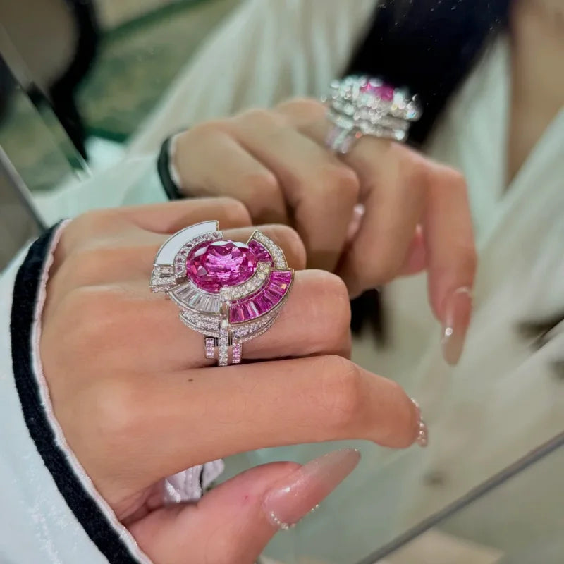 Pretty Synthetic Zircon Ring