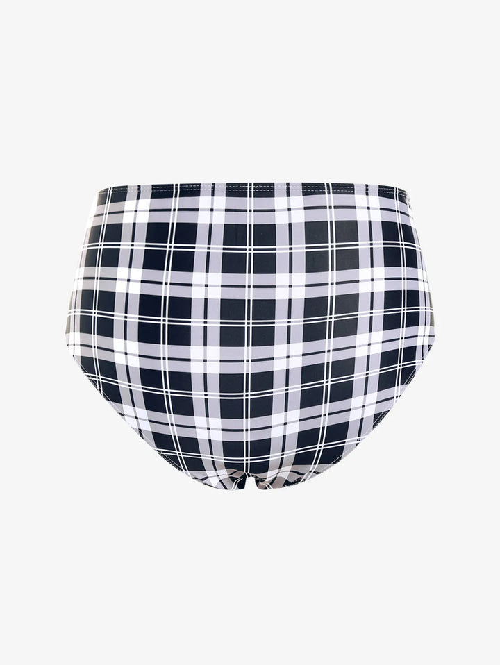 Refined Padded Plaid Three Piece Swimwear