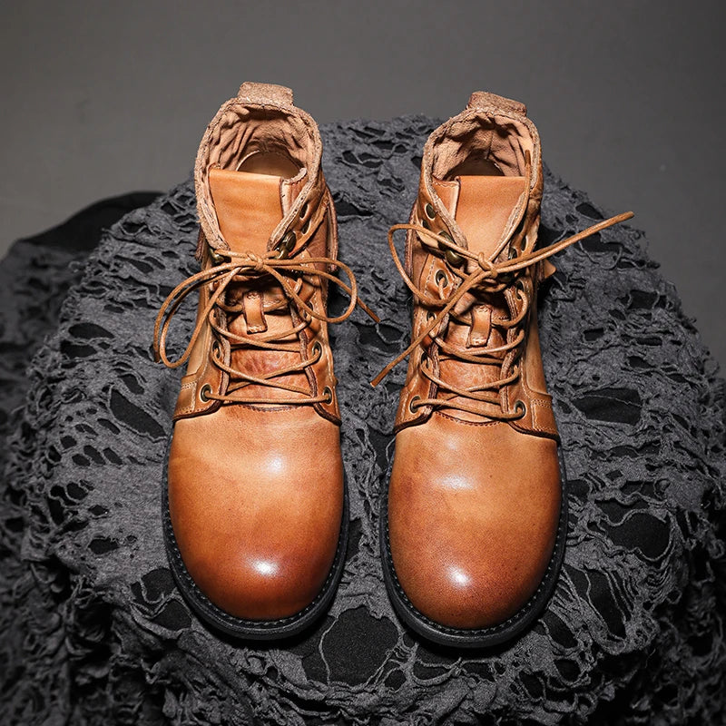 Smart British Style High-Top Motorcycle Boots