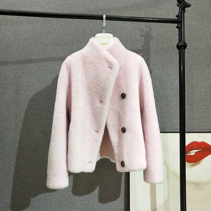 Delicate Wool Fur Short Coat