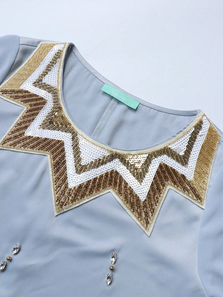 Stunning Studded Arabian Abaya Dress