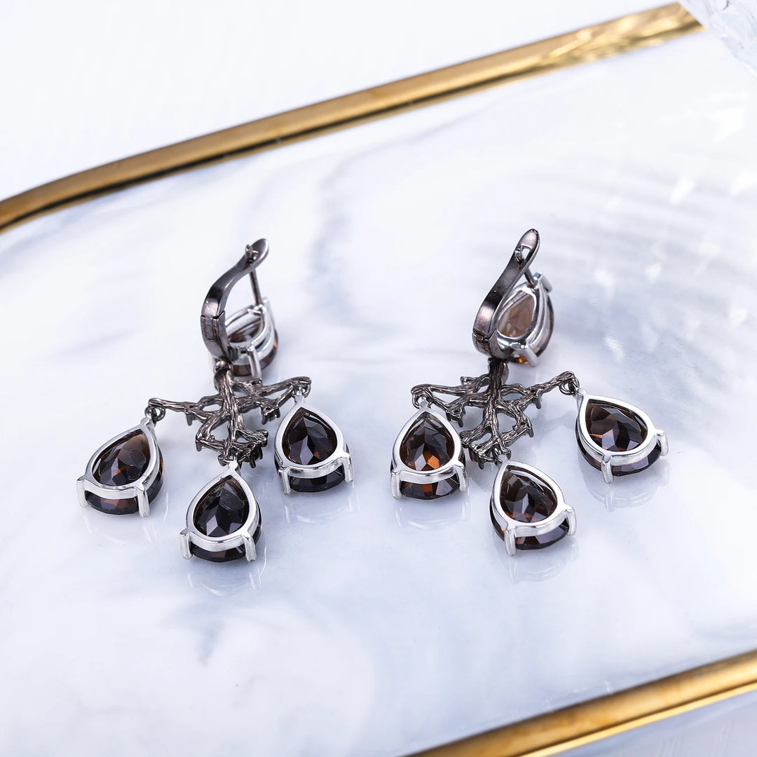 Lovely Smoky Quartz Branch Earrings