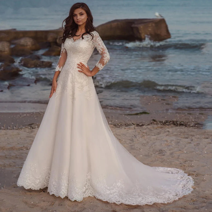Wonderful Tulle Sweep Train Wedding Dress