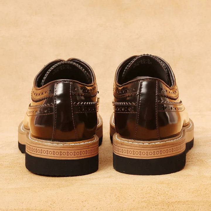 Elegant British Carving Leather Dress Shoes
