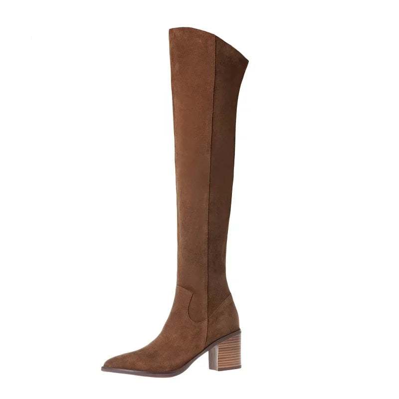 Fashionable Over Knee Suede Boots