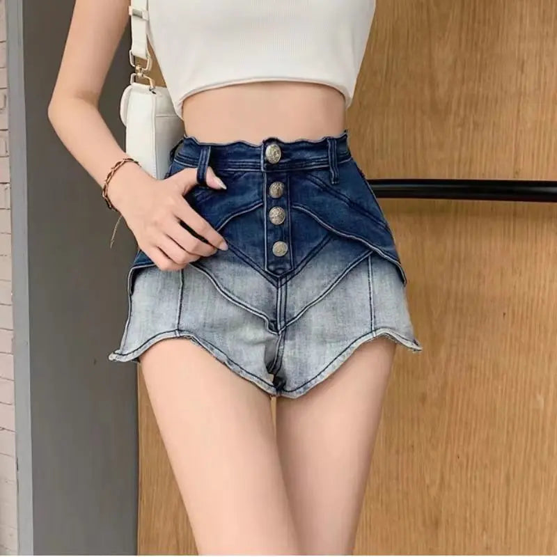 Refined Wide-leg Denim Shorts