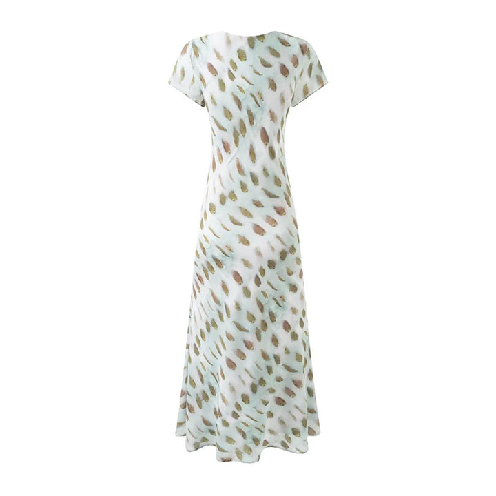 Elegant Floral Short Sleeves Casual Dress