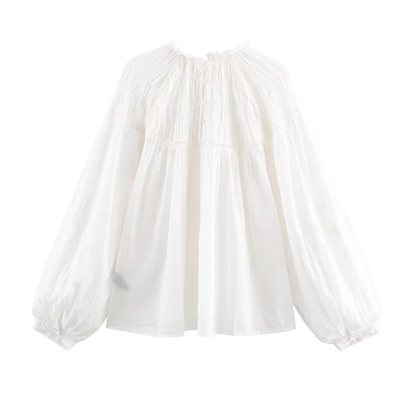 Romantic Honeycomb Smocked Blouse