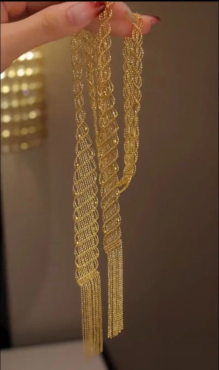 Unique Tiny Bead Ribbon Necklace