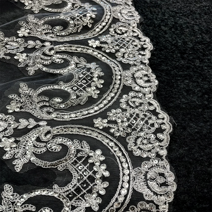 Sparkling Glitter Lace Bridal Veil
