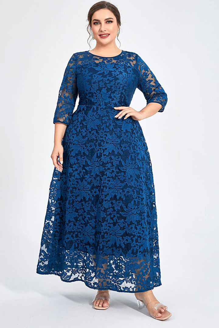 Sweet Flocking Double Layer Maxi Dress