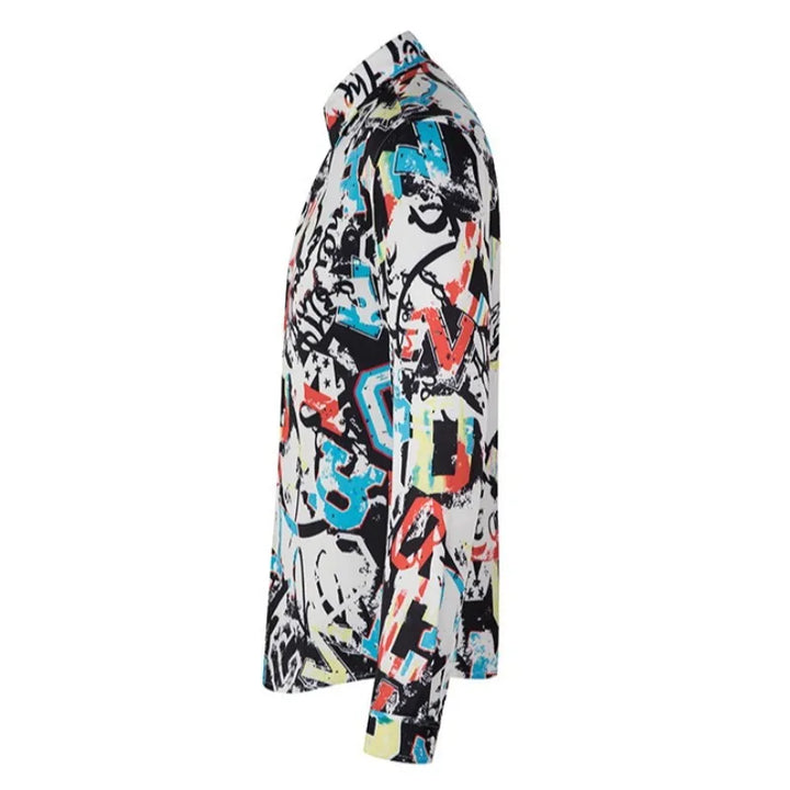 Premium Graffiti Print Long Sleeve Shirt