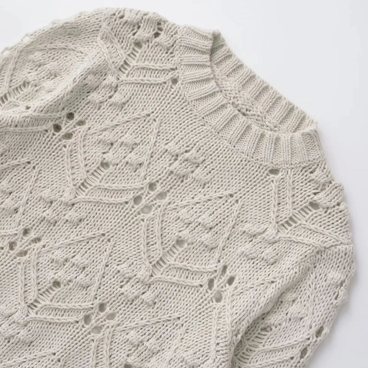 Hollow Out O-Neck Pullover Sweater