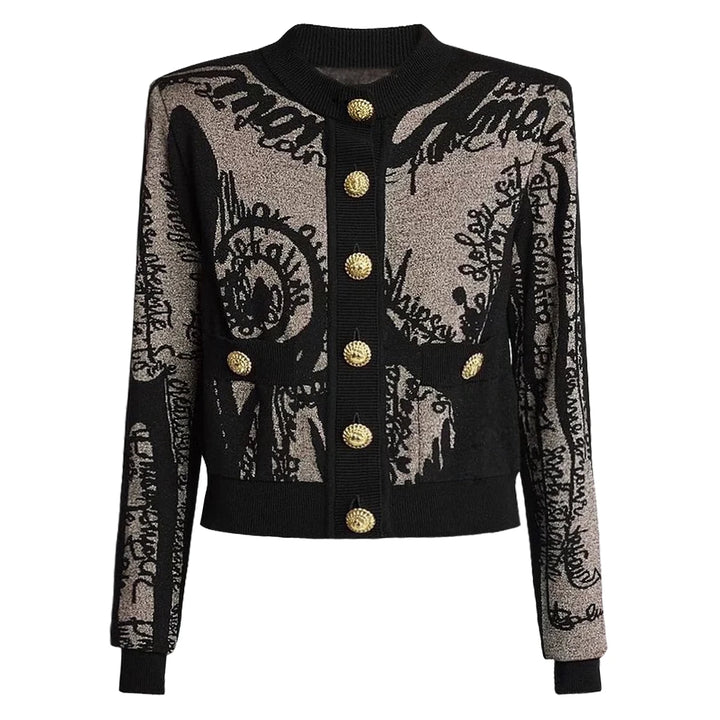 Fashionable Elastic Novel Fitted Cardigan