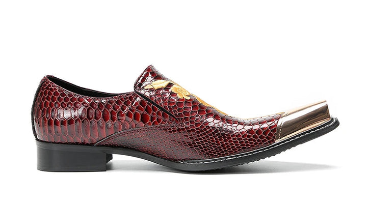 Luxury Golden Metal Toe Business Shoes