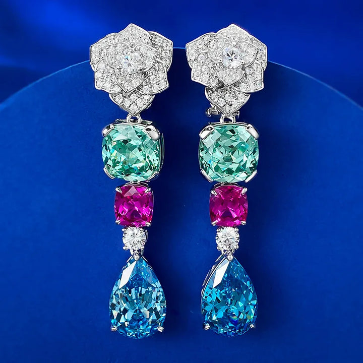 Dazzling Colorful Diamonds Monet Earrings