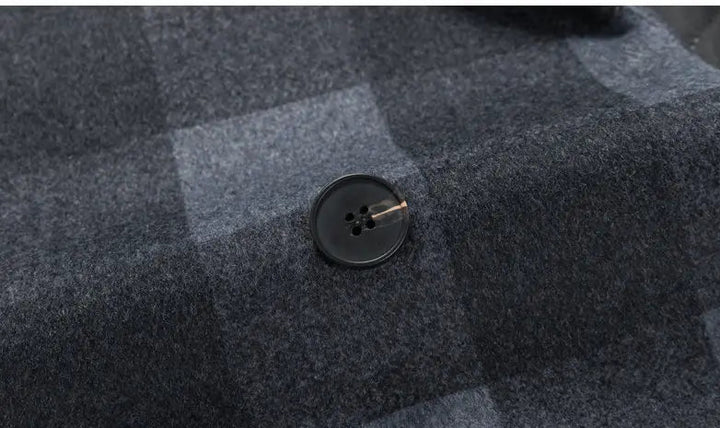 Classy Plaid Woolen Trench Coat