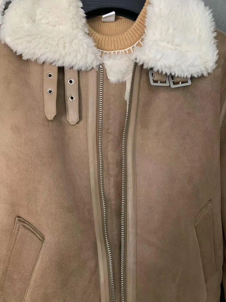 Warm Suede Cashmere Fleece Coat