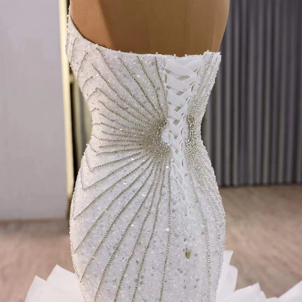 Romantic Crystal Beadings Wedding Dress