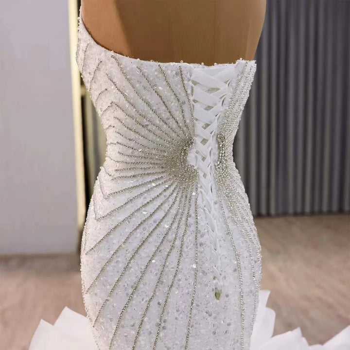 Romantic Crystal Beadings Wedding Dress