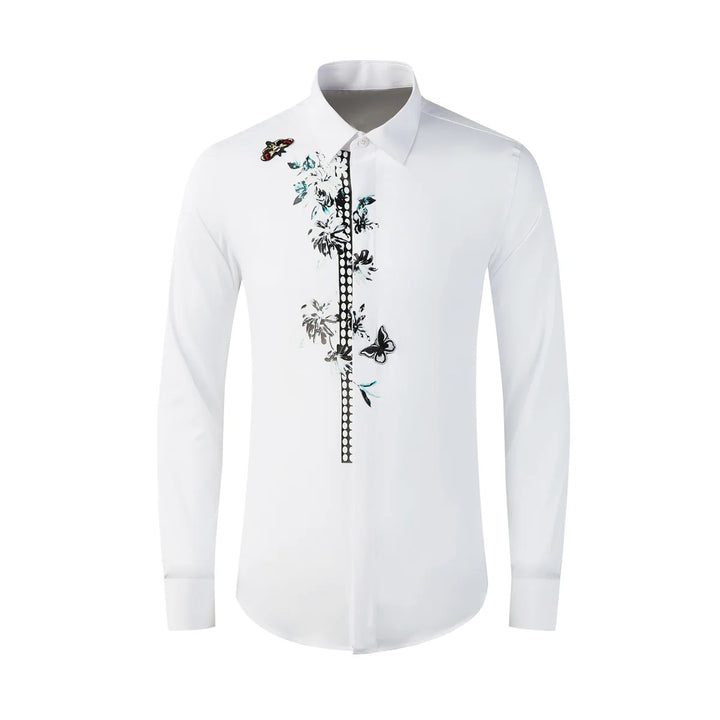 Fashionable Butterfly Logo Slim Fit Shirt
