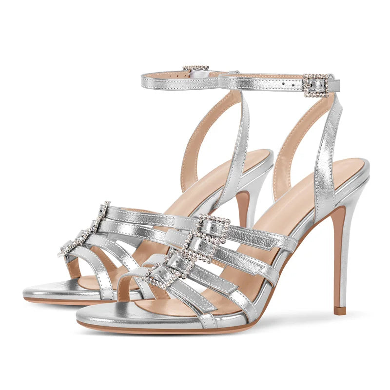 Classic Colorful Open Toe Heels