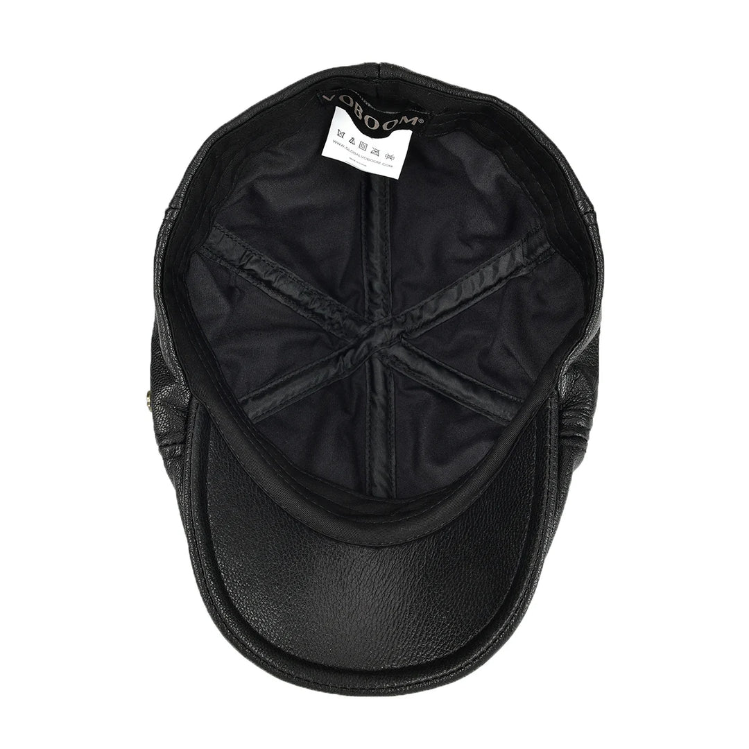 Smart Genuine Leather Flat Cap