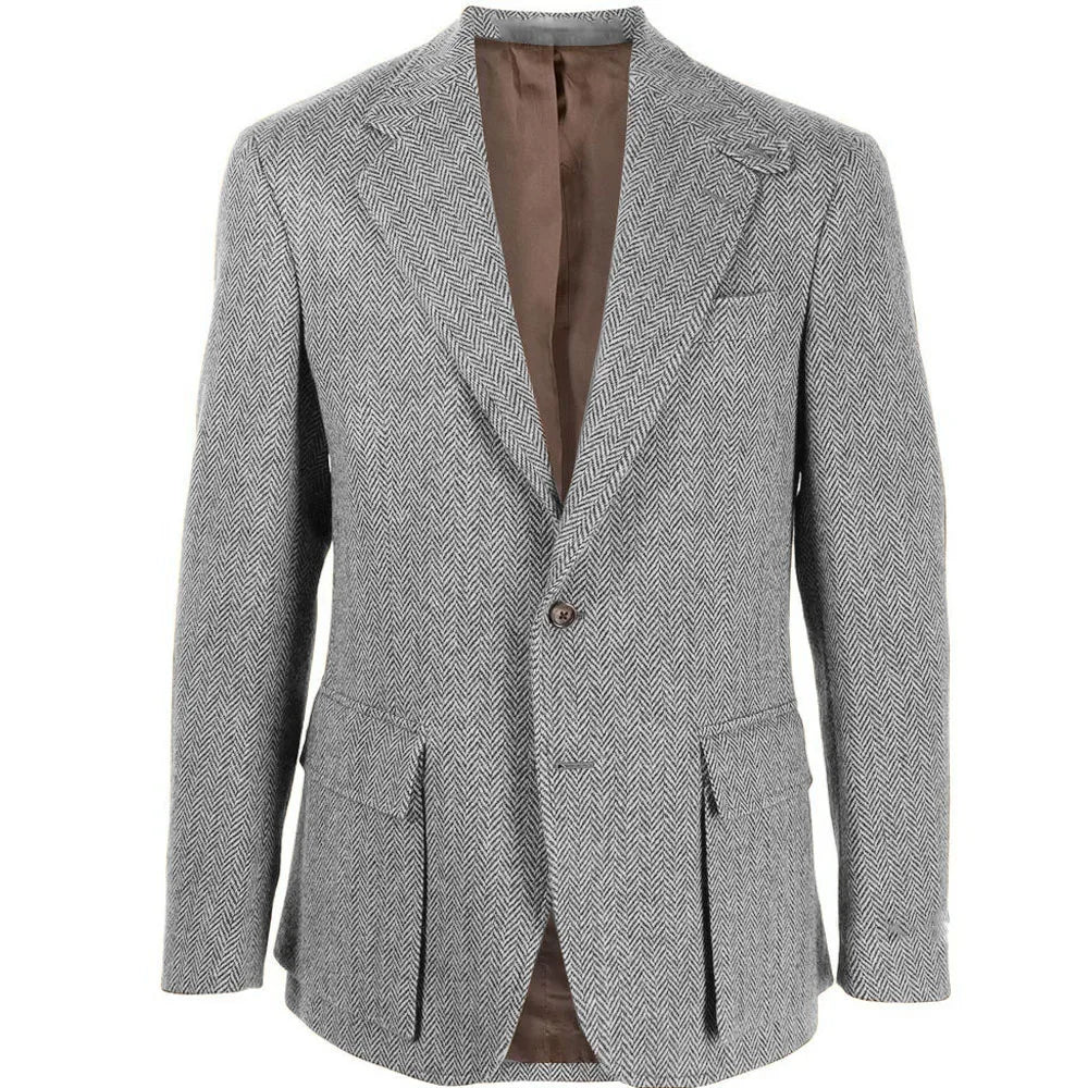 Handsome Patterned Herringbone Blazer