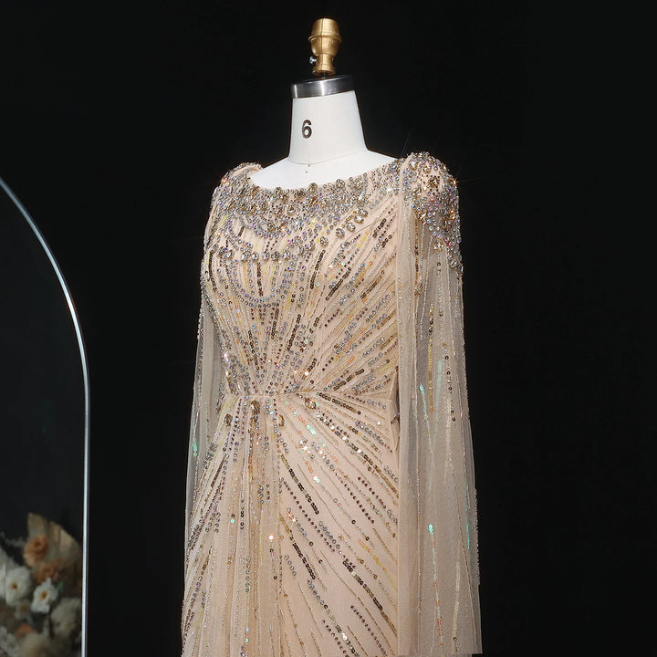 Exquisite Beading Arabic Evening Gown