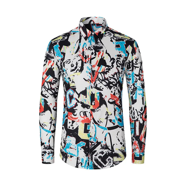 Premium Graffiti Print Long Sleeve Shirt