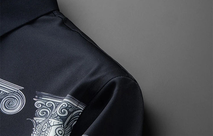 Refined Pillar Print Slim Fit Shirt