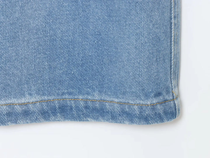 Refined Wide-Leg Washed Jeans Pants