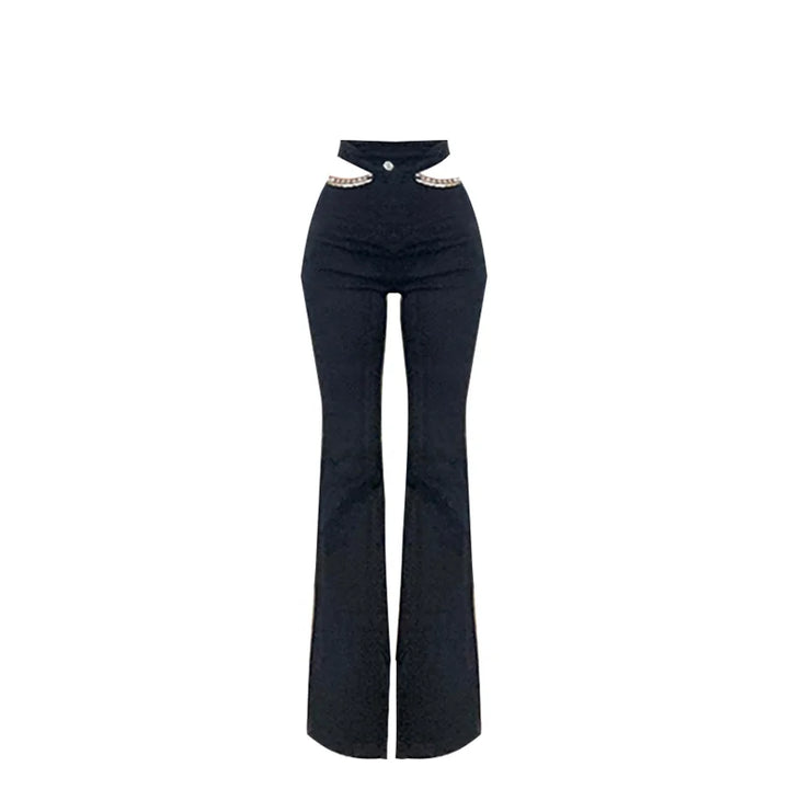 Pantalon slim à gaine ajourée