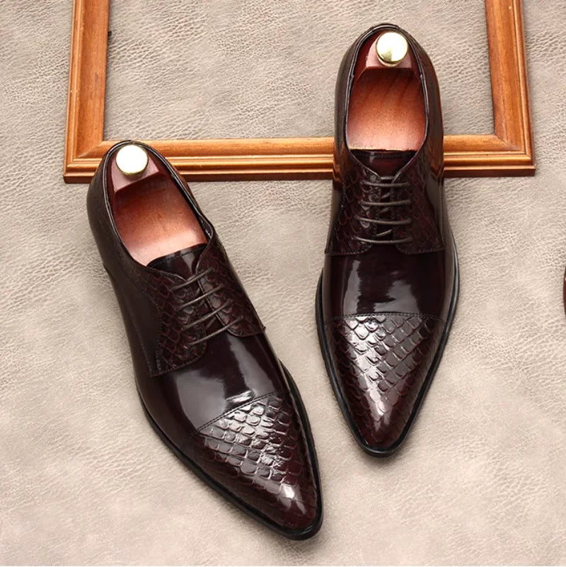 Handsome Embossed Fish Scale Patterned Shoes