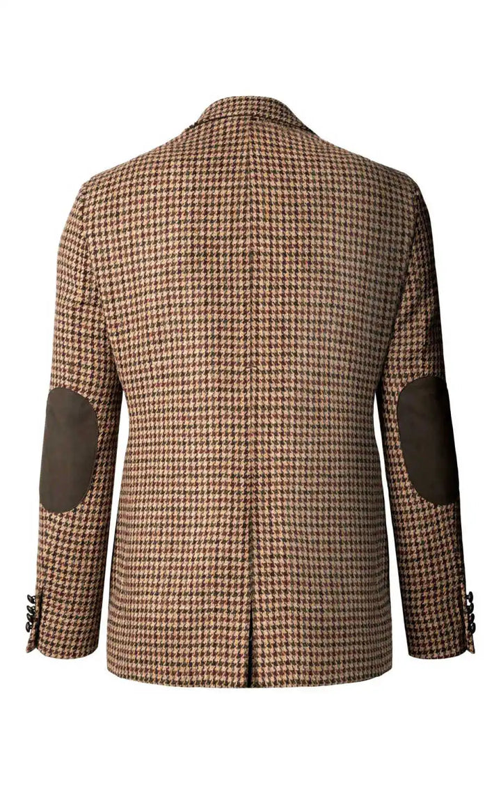 Stylish Houndstooth Wool Business Coat