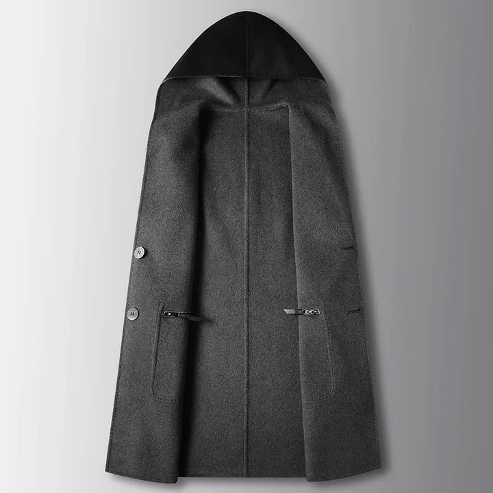 Magnificent Hooded Woolen Overcoat