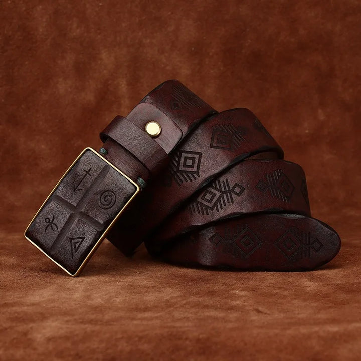 Stunning Engraved Leather Belt