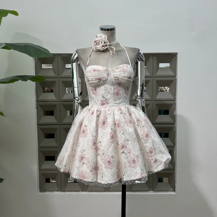 Gorgeous Floral Lace Mini Cocktail Dress
