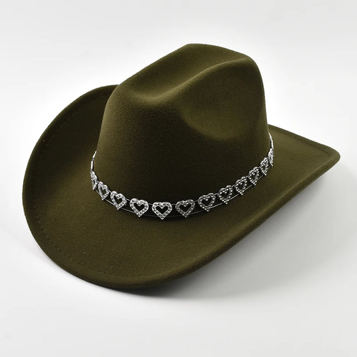 Sleek Roll-Up Brim Cowgirl Hat