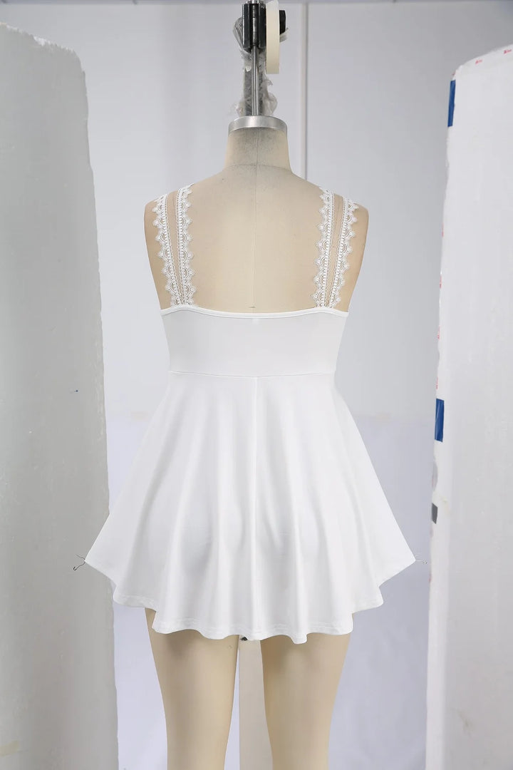 Charming Trim Ruffles Casual Top