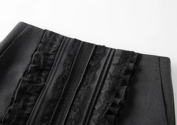 Charming Lace Trim Midi Skirt