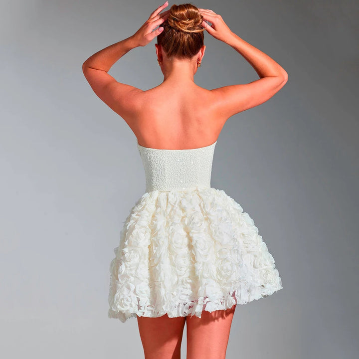 Sweet Open Back Short Bridal Dress