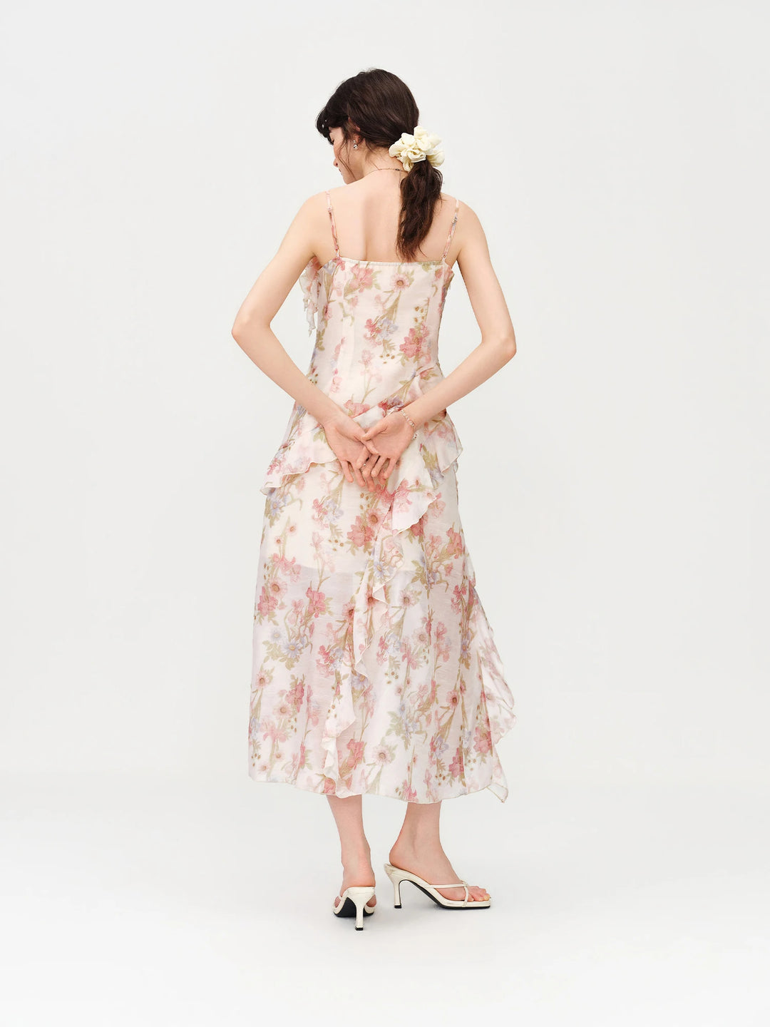 Beautiful Slimming Ruffled Printed Dress