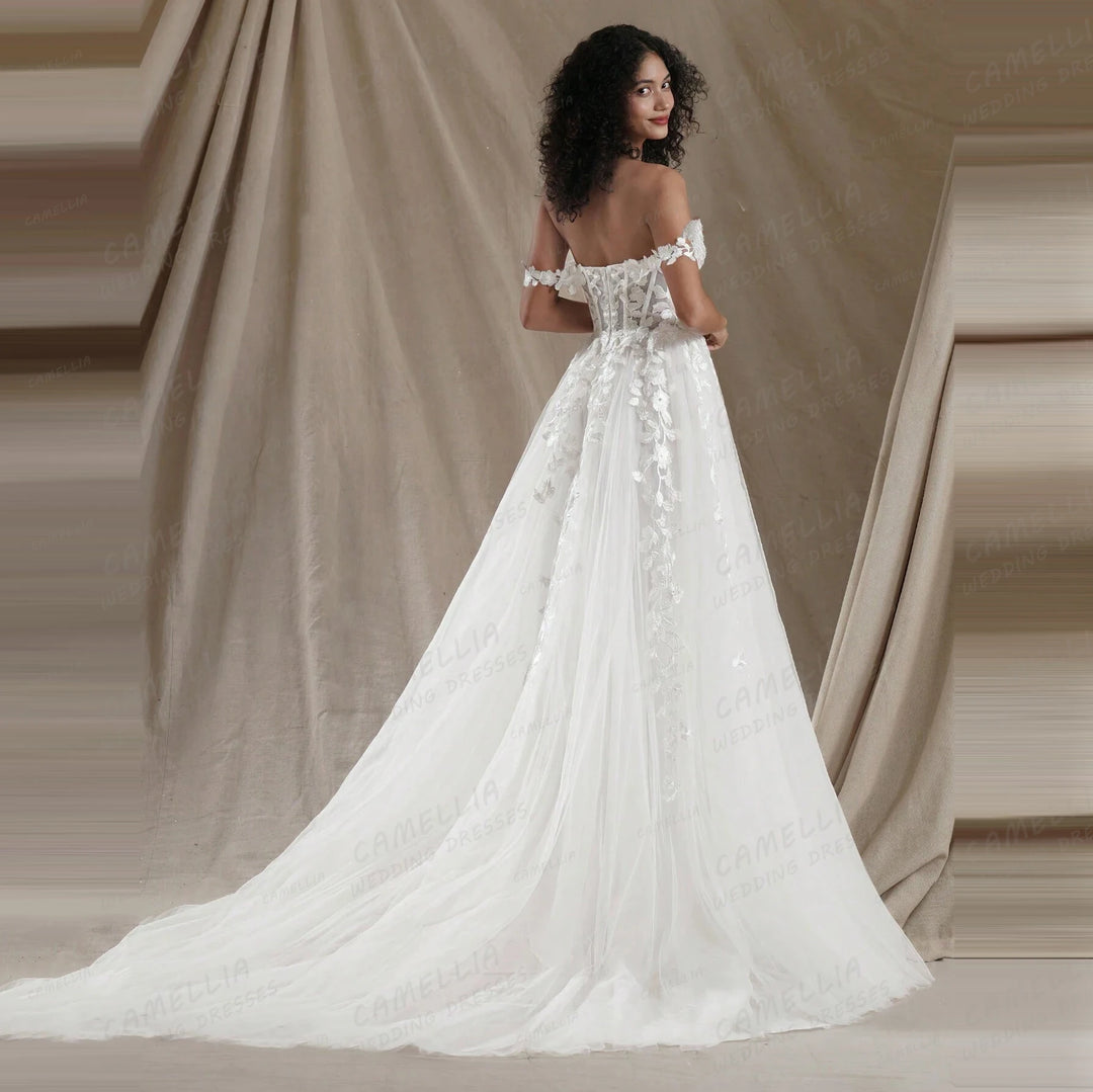 Stunning Tulle Backless Bridal Dress